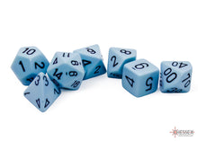 Load image into Gallery viewer, Chessex Opaque Blue/Black Pastel Polyhedral 7-Die Set
