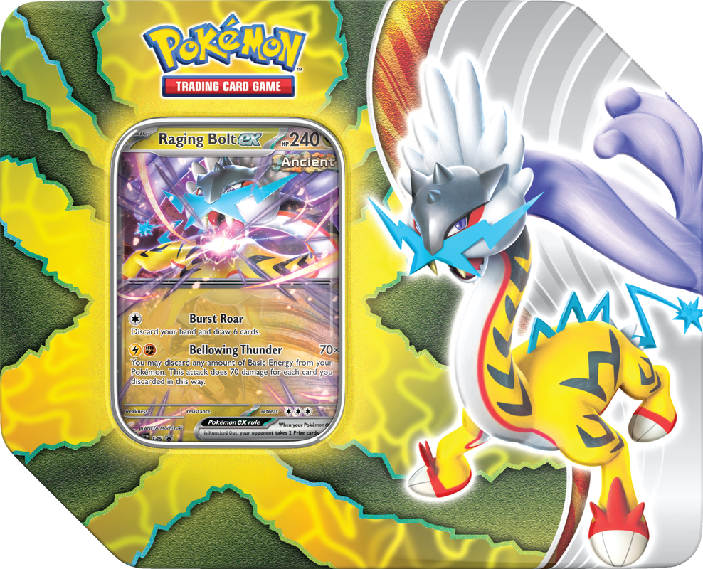 Pokémon TCG: Paradox Destinies Tin (Raging Bolt)